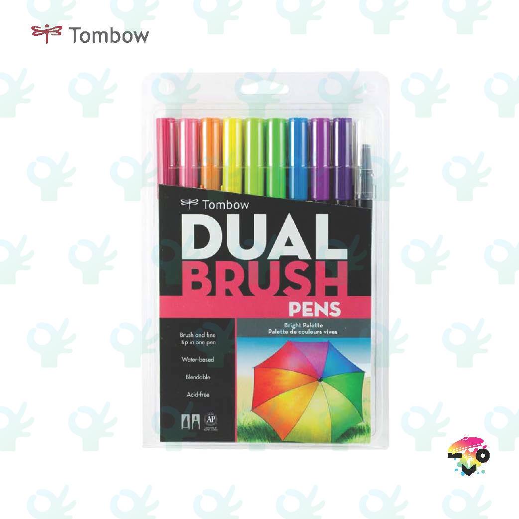 Tombow ABT Dual Tips Drawing & Calligraphy Brush Pen (10 Color Set